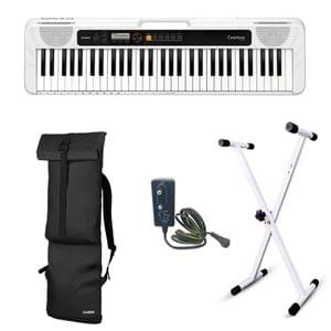 CT S200 Casio Casiotone White Keyboard with Adaptor Bag and White Stand